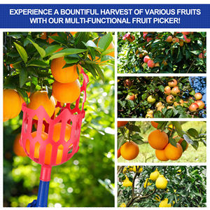 ตะกร้าสแตนเลสทำจากพลาสติกแบบแมนนวลทำจาก12FT ตะกร้าผลไม้พร้อมเสาบิดสำหรับล็อคแบบยืดหดได้สูงแอปเปิ้ลและลูกพลัมในสวน - Product Image 6