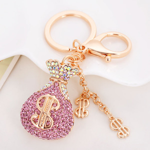 Bolsa de la Suerte con Dijes de Diamantes de Imitación, Colgante Metálico para Llavero - Product Image 6