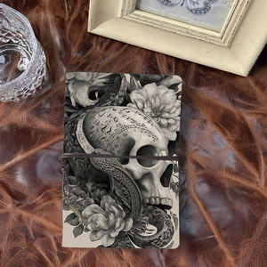 A6 Handcrafted Notebook <span class=keywords><strong>Industry</strong></span> Event Gift Idéal pour les notes de séminaire et l'analyse des concurrents avec Skull Snake Flowers Clock P - Product Image 1