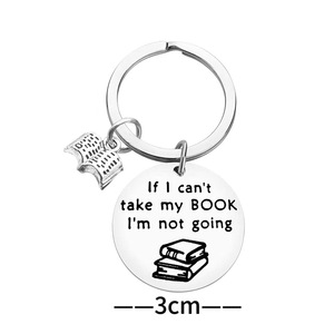 Portachiavi per Amanti dei Libri 'Se Non Posso Portare il Mio Libro Non <span class=keywords><strong>Vado</strong></span>' Mini Charm a Forma di Libro, Regalo Divertente per Lettori, Bibliofili, Bibliotecari - Product Image 4