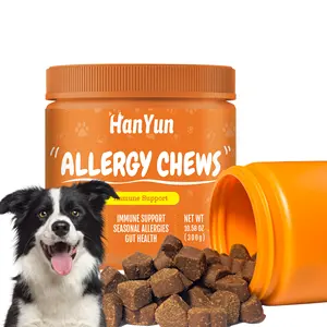 Anti-alergia Lecitina Pet suplemento Treats Itch Skin Coat Para Dog Cat Nutricional Soft Chews