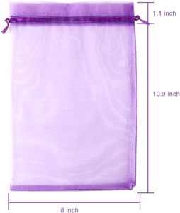 Bolsas de Regalo de Organza Transparentes con Cordón de 7x9cm al por Mayor, Bolsitas de Joyería de Organza Blancas, Bolsas de Organza Coloridas con Cordón - Product Image 3