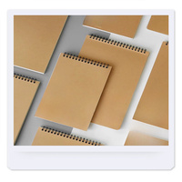 Cuaderno Espiral Personalizado para Estudiantes Universitarios, Tamaño Personalizado, Cubierta de Papel Kraft Negro, Papel Offset, Bloc de Notas Grueso