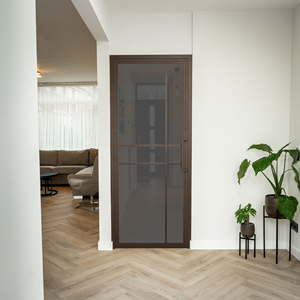 Porta Interna in Acciaio - Bronzo - 6 Pannelli - Vetro Satinato - Design di Lusso - Product Image 5