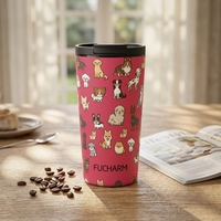 Mug à café isotherme en acier inoxydable à double paroi, isolation thermique de 12 à 24 heures, design de dessin animé écologique, couvercle sécurisé, cadeaux