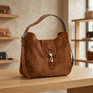 Pochette de style européen en cuir véritable pour femme, élégante, traditionnelle, imperméable, avec fermeture éclair, légère, pliable, grande capacité, deux compartiments - Product Image 2