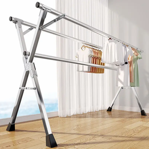 Séchoir à <span class=keywords><strong>linge</strong></span> en acier inoxydable en forme de X, pliable, gain de place, organisateur de <span class=keywords><strong>linge</strong></span> robuste pour usage intérieur et extérieur - Product Image 2