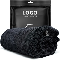 Serviette en microfibre premium pour le detailing automobile, séchage rapide, absorbante, douce et moelleuse, chiffon de nettoyage à boucles torsadées pour le lavage de voiture