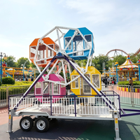 Atracciones de Parque de Diversiones: La Nueva Mini Rueda de la Fortuna con Color Personalizado, Música y Movimiento, Ideal para Fiestas Infantiles al Aire Libre