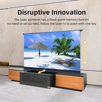 Meuble TV Laser 120 Pouces + Écran ALR Motorisé sur Pied 120 Pouces en Cristal pour Projecteurs UST 4K/8K
