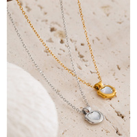 Collier pendentif cœur romantique JINYOU 8209 en acier inoxydable plaqué or véritable PVD, collier ras du cou avec charme cœur d'amour