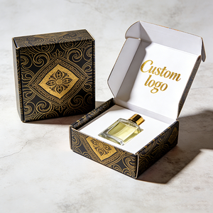 Arabic Design Middle Eastern Scent Traditional Black Mens <strong>Perfume</strong> Gift Box Custom Logo Pr Box Packaging Cosmetics - Product Image 2