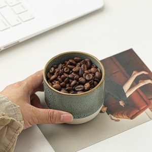 Tasses à expresso en céramique, design rétro de luxe léger, compatibles lave-vaisselle, ensembles de tasses effet four, emballage cadeau pour la maison, le bar ou le bureau - Product Image 4