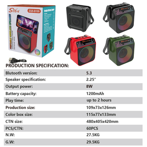 Altavoz Inalámbrico ZQS-B109 con Bluetooth, Mini Subwoofer Portátil de Alto Volumen para Coche, Hogar, Escritorio, Salida de 5W para Ordenador, Exterior - Product Image 5