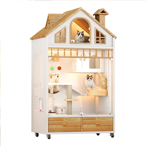 Villa Móvil <span class=keywords><strong>para</strong></span> Gatos con Temática Animal, Centro de Actividades <span class=keywords><strong>para</strong></span> Gatos con <span class=keywords><strong>Ruedas</strong></span>, Poste Rascador de Sisal, <span class=keywords><strong>Cama</strong></span> y Plataforma <span class=keywords><strong>para</strong></span> Sala de Estar - Product Image 3