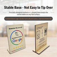 Support en bois NFC pliable pour commande par QR code en restaurant, carte personnalisée