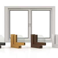 Ventana Vertical de Vidrio Templado Popular de Prima Canada, Ventana de Vidrio Simple o Doble Abatible, Ventana Vertical de Vinilo UPVC Insonorizada