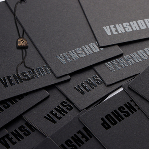 Sang trọng tông tùy chỉnh thiết kế in ấn quần áo giấy đu treo thẻ với dây chuỗi người quần áo thẻ treo tag - Product Image 3