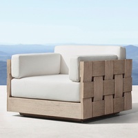 Juego de Sofás de Teca Modernos Más Vendidos de Fábrica para Jardín Exterior, Villa, Patio, Parque, Apartamento, Muebles de Ocio