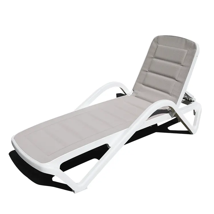 Easy — lit de soleil de plage en plastique, Patio d'extérieur, natation en tissu, chaise longue de plage avec terlin rembourré