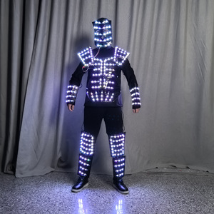 Conjunto de armadura con luces LED para disfraz de escenario, máscara iridiscente, ropa unisex para espectáculos nocturnos en discotecas y KTV - Product Image 2