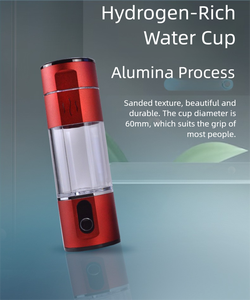 Gobelet à eau riche en hydrogène portable rouge de 210 ml avec générateur d'hydrogène intégré pour la santé, le bien-être et les voyages - Product Image 4