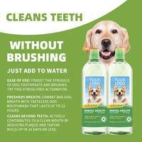 Additif buccal naturel au thé pour chiens et chats : Nettoyant dentaire, rafraîchisseur d'haleine, soin buccal, éliminateur de plaque et de tartre, avec logo personnalisé