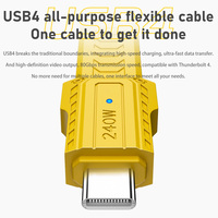 Kabel Charger USB 4.0, Gantungan Kunci USB C kabel Charger 240W 5A pengisian cepat kabel pendek 80Gbps transmisi Data 8K untuk ponsel laptop Hard Drive