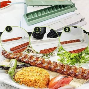 <b>BBQ</b> Meat Skewer Set ABS Reusable Durable Simple Outdoor Camping Barbecue Kit Easy Operation Easily Cleaned 2 Black Transparent - Product Image 6