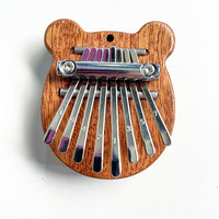 Mini Thumb Piano 8 Keys, Wooden Kalimba, Exquisite Craftsmanship, Portable Musical Instrument Keychain Pendant / Gift for Mu