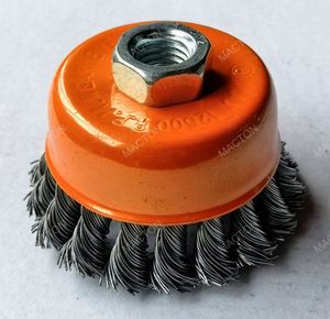 Hot Sale Orange Stainless Steel Twisted Knotted Grinder <b>Wire</b> Cup <b>Brush</b> for Polishing - Product Image 3
