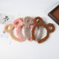 Serre-tête en peluche oreilles d'ours mignonnes, doux et moelleux en polaire bouclée, accessoires capillaires pour fêtes et usage quotidien, plusieurs couleurs