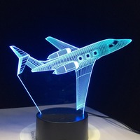 Lampe LED 3D série avion, veilleuse, lumière de nuit, modèle d'avion, cadeau pour enfants garçons