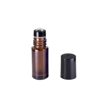 Botella de Vidrio Cosmética con Bola Metálica, Botella Roll-On con Estampado en Caliente, Botella de Vidrio para Aceites Esenciales - Product Image 5