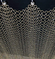 Maille métallique décorative tissée en spirale bicolore, cadre personnalisé en acier inoxydable, découpe de treillis à maillons de chaîne
