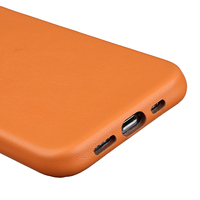 Étui en cuir grainé d'agneau pour iPhone 17 Air 16 15 14 Plus 13 12 Pro Max – Coque de protection rigide vide (haut et bas)