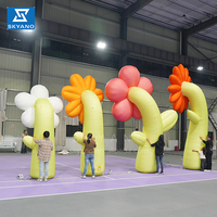 Fleurs publicitaires gonflables Fleur 3D artificielle de dessin animé Fleurs de décoration de scène de festival de mariage commercial