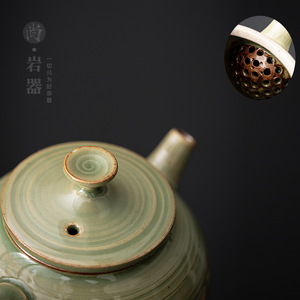 Théière en céramique ronde avec couvercle, résistante à la chaleur, pour la préparation du thé Kung Fu, poterie, théière individuelle, mini théière domestique - Product Image 4