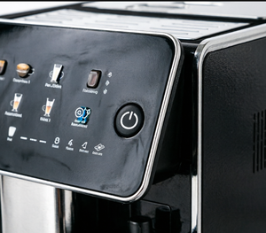 Macchina per Espresso Newle OEM con Macinacaffè, Funzioni <span class=keywords><strong>Ristretto</strong></span> e Macchiato, Montalatte, Schermo Touch, Finitura Cromata Nera - Product Image 3