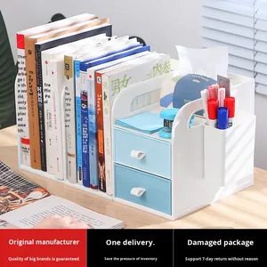 Organisateur de <span class=keywords><strong>bureau</strong></span> minimaliste à un seul niveau en plastique pour étudiants, étagère modulaire et rangement pour dortoir, maison ou <span class=keywords><strong>bureau</strong></span> - Product Image 2