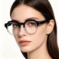 Montures optiques rondes vintage TR90 à monture complète, verres anti-lumière bleue, lunettes de myopie, vente en gros multicolores pour homme et femme