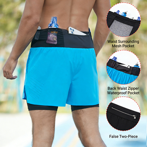 Pantalones Cortos Deportivos de Verano para Hombre, de Secado Rápido, Transpirables, de Doble Capa, con Cordón Ajustable en la Cintura, 100% Poliéster - Product Image 4