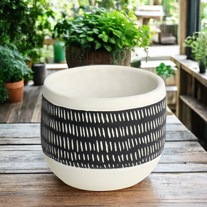 Pot de fleur <span class=keywords><strong>en</strong></span> <span class=keywords><strong>terre</strong></span> <span class=keywords><strong>cuite</strong></span> rond moyen fait à la main pour la décoration intérieure-jardinière d'herbes de cactus succulentes d'intérieur avec un design élégant pour le bureau - Product Image 2