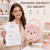 Tas Kosmetik Kotak Penyimpanan Portabel Beruang Teddy Klasik | Pabrik Mainan Boneka Plush Kustom Langsung dari Pabrik, Logo Kustom, Mainan Lembut