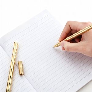 Bolígrafo de Gel Metálico con Diseño de Bambú y Logotipo Personalizado, Ancho de Escritura de 0.5 mm, Tinta Azul/Roja, para Regalos Corporativos - Venta al Por Mayor - Product Image 5