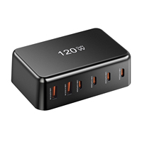 Bloc de chargeur USB C, blocs de charge rapide GaN 120W, chargeur USBC, station de charge à 6 ports, concentrateur de charge, bloc cube