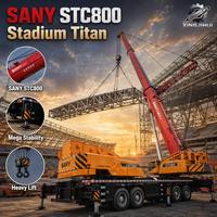 Grue mobile hydraulique télescopique Sany STC800 80 tonnes d'occasion en promotion, faible nombre d'heures, livraison rapide