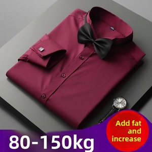 Camisa de vestir de esmoquin para hombre de talla grande, de popelina, con cuello vuelto, manga larga, transpirable, antiarrugas, de secado rápido, con cuentas, para otoño, ecológica - Product Image 2