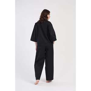 Conjunto de Pijama Elegante para Mujer, Camisa Oxford con Cuello y Botones, Manga 7/8 con Bolsillos - Product Image 1