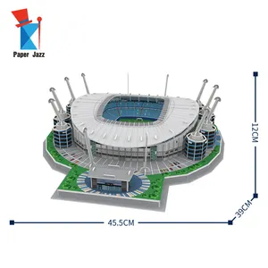 Quebra-cabeça personalizado 3d, estádio de futebol, modelo de quebra-cabeça para adultos, brinquedo de diy